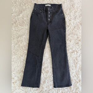 Madewell High-Rise Button-Fly Straight Jeans in Black Wash